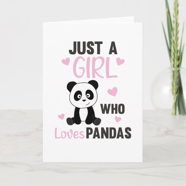 Just A Girl who Loves Pandas - Sweet Panda Card (Front)