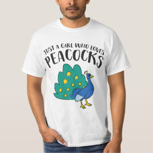 Just a Girl Who Loves Peacocks Cute Peacock Girl  T-Shirt
