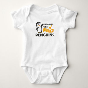 Just A Girl Who Loves Penguins Cute Penguin Heart Baby Bodysuit