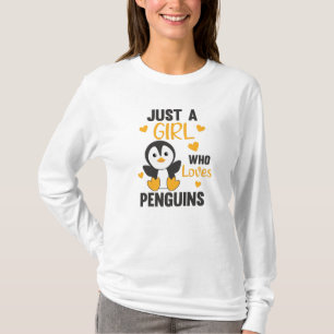 Just A Girl Who Loves Penguins Cute Penguin Heart T-Shirt