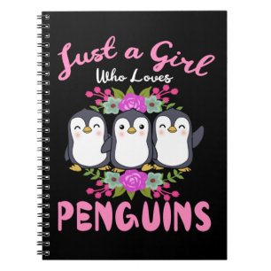 Just A Girl Who Loves Penguins Gift Women Penguin Notebook