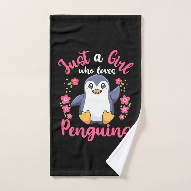 Just A Girl Who Loves Penguins Hand Towel (Hand Towel)