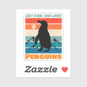 Just A Girl Who Loves Penguins Retro Animal