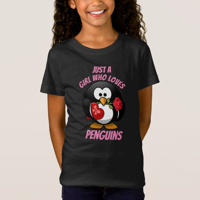 Just A Girl Who Loves Penguins T-Shirt (Front)