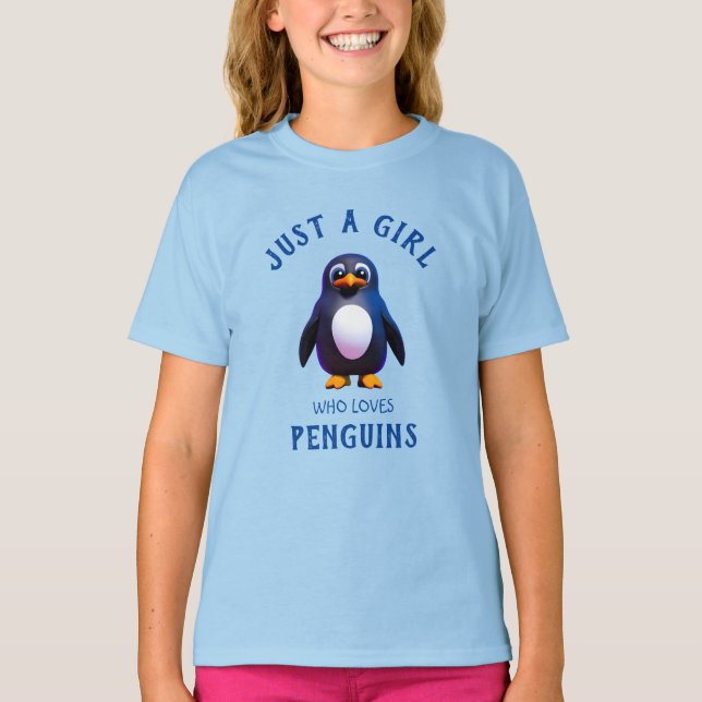 Just a girl who loves Penguins T-Shirt (Front)
