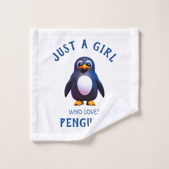 Just a girl who loves Penguins Wash Cloth (Wash Cloth)