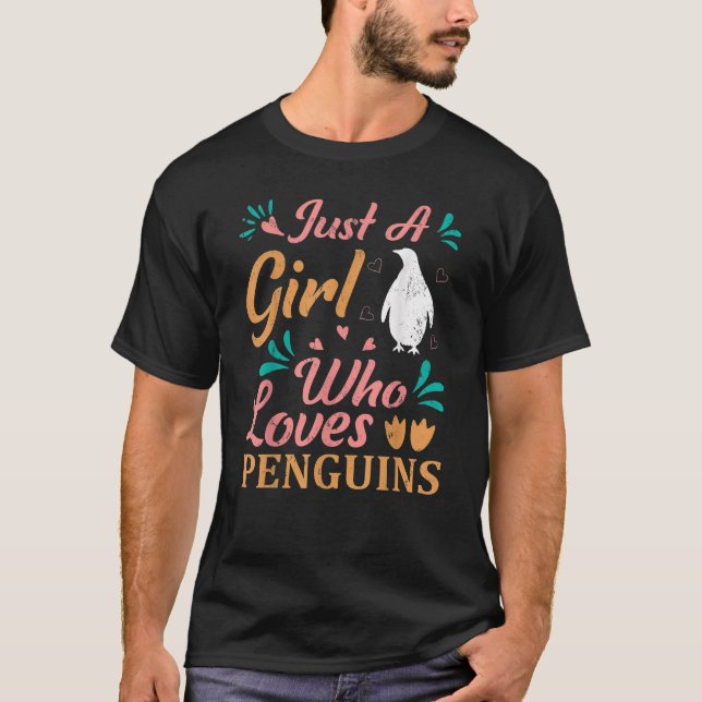 Just A Girl Who Loves Penguins Women Penguin Lover T-Shirt (Front)