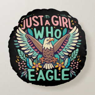 just a girl who loves Philippine Eagle Round Cushion