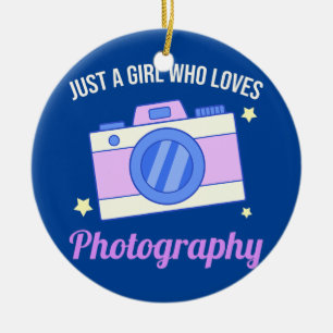 Just A Girl Who Loves Photography Camera Ceramic Tree Decoration