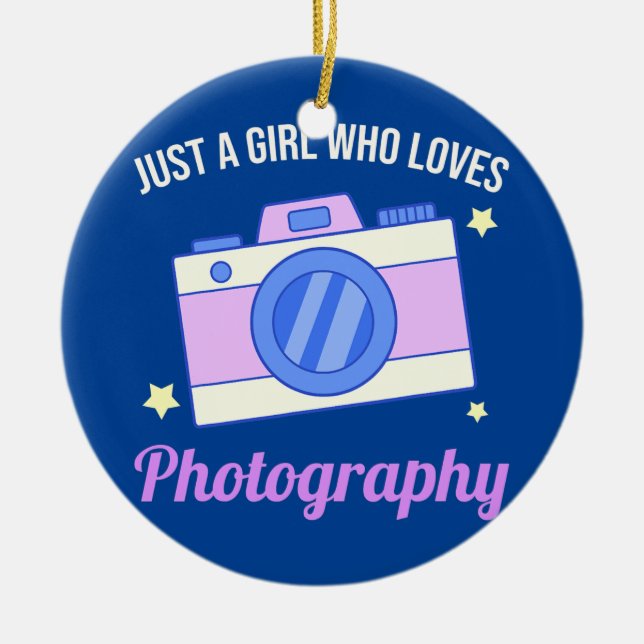 Just A Girl Who Loves Photography Camera  Ceramic Tree Decoration (Front)