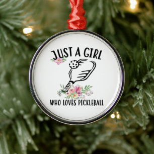 Just a girl who loves Pickleball Metal Tree Decoration