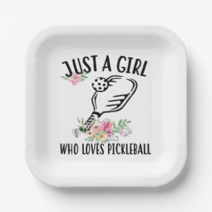 Just a girl who loves Pickleball Paper Plate