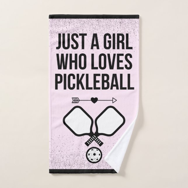Just A Girl Who Loves Pickleball Sporty Cool Cute Hand Towel (Hand Towel)