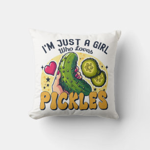Just A Girl Who Loves Pickles - Funny Vegan Cushion