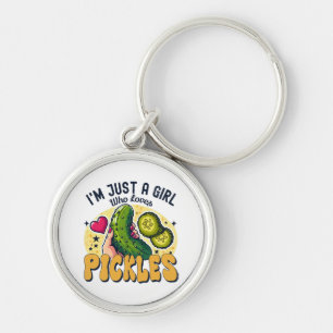Just A Girl Who Loves Pickles - Funny Vegan Key Ring
