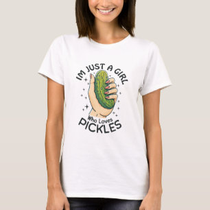 Just A Girl Who Loves Pickles - Funny Vegan T-Shirt