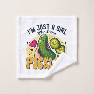 Just A Girl Who Loves Pickles - Funny Vegan Wash Cloth