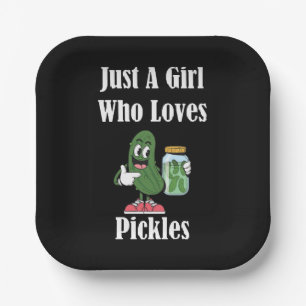 Just A Girl Who Loves Pickles Pickle Paper Plate