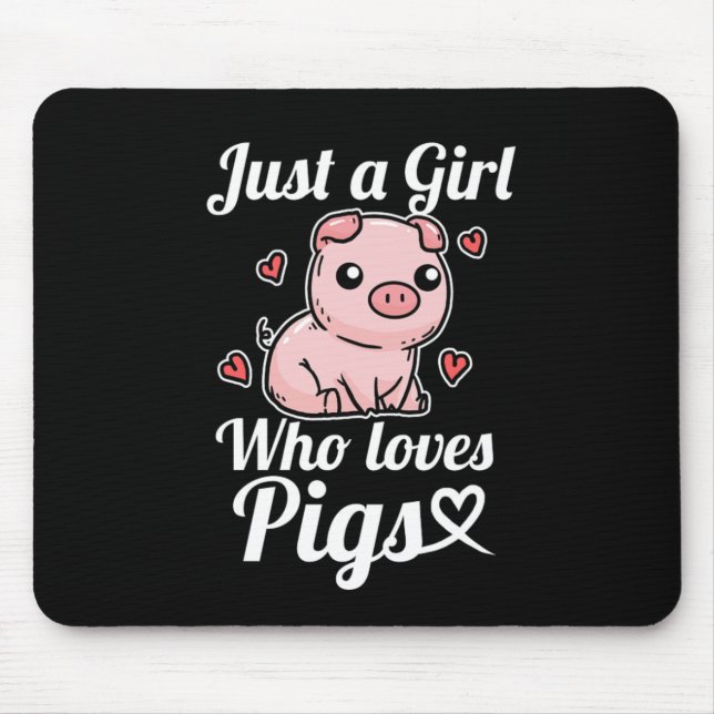 Just A Girl Who Loves Pigs Cute Pig Costume Mouse Pad (Front)