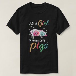 Just A Girl Who Loves Pigs Cute Pig Lover T-Shirt