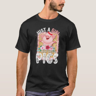 Just A Girl Who Loves Pigs Cute Pig  Pig Farm Oink T-Shirt