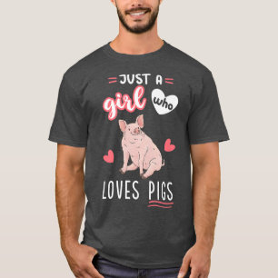 Just A Girl Who Loves Pigs Farm Animal Premium T-Shirt