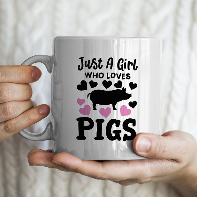 "Just a girl who loves pigs" funny pig Coffee Mug (Creator Uploaded)