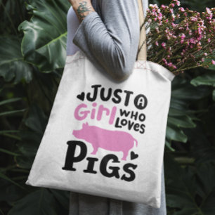 "Just a girl who loves pigs" funny pig Tote Bag