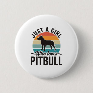 Just a Girl Who Loves Pitbull Vintage Dog Design_1 6 Cm Round Badge