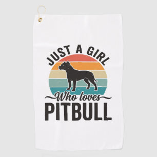 Just a Girl Who Loves Pitbull Vintage Dog Design_1 Golf Towel