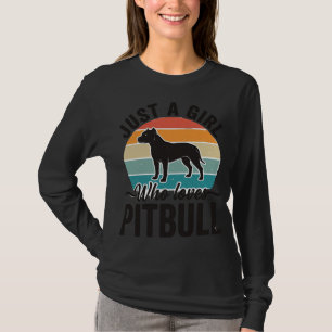 Just a Girl Who Loves Pitbull Vintage Dog Design_1 T-Shirt
