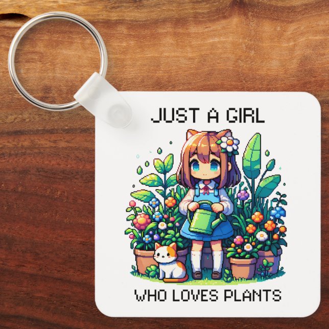 Just a Girl Who Loves Plants Key Ring (Front)