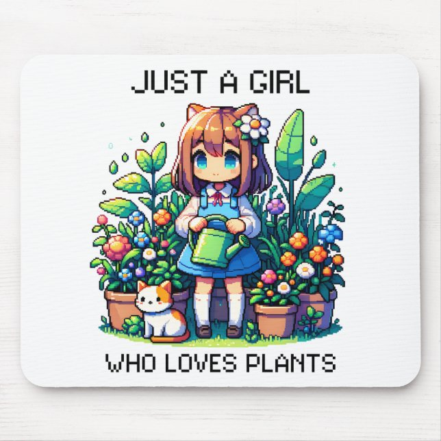 Just a Girl Who Loves Plants Mouse Pad (Front)