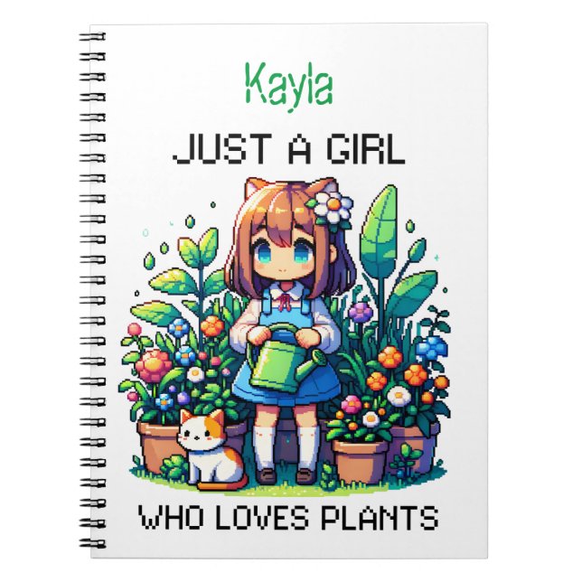 Just a Girl Who Loves Plants Personalised Notebook (Front)