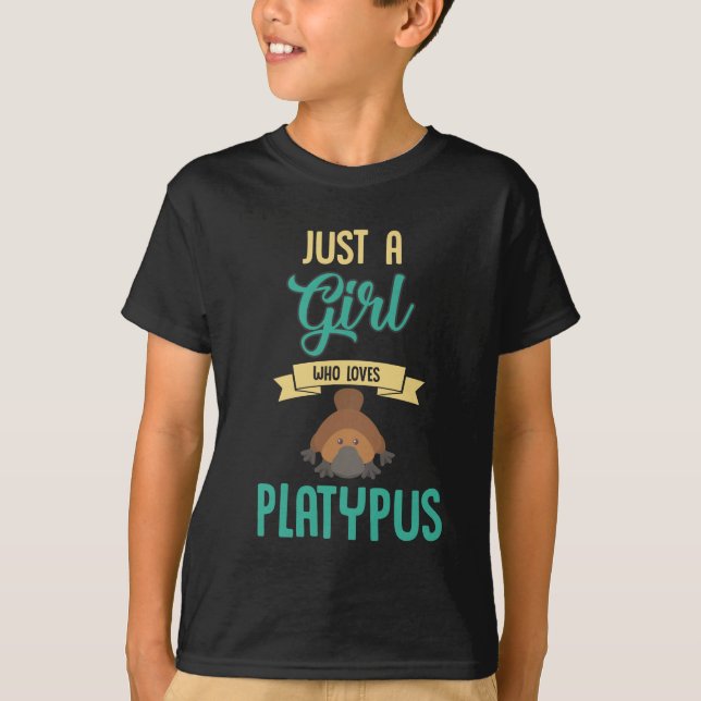 Just A Girl Who Loves Platypus Zoology Mammal Love T-Shirt (Front)
