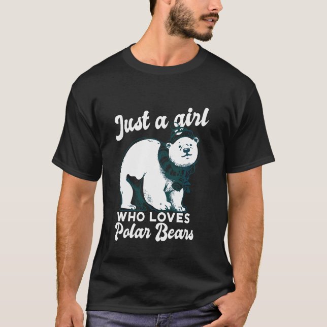 Just A Girl Who Loves Polar Bears Cute Polar Bear  T-Shirt (Front)