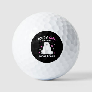 Just A Girl Who Loves Polar Bears Girls Polar Bear Golf Balls