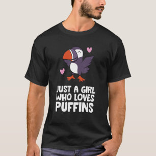 Just A Girl Who Loves Puffins Ocean Arctic Diving  T-Shirt
