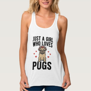 Just A Girl Who Loves Pugs Vintage Dog Shirt Desig