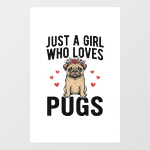 Just A Girl Who Loves Pugs Vintage Dog Shirt Desig