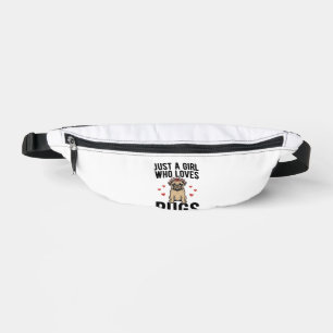 Just A Girl Who Loves Pugs Vintage Dog Shirt Desig Bum Bags