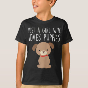 Just A Girl Who Loves Puppies Cute Dog Lover T-Shirt