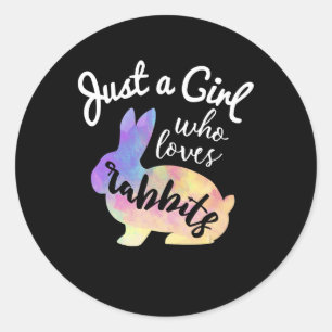 Just A Girl Who Loves Rabbits   Bunny Galaxy Classic Round Sticker