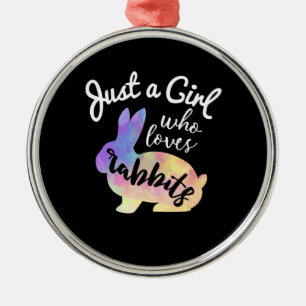 Just A Girl Who Loves Rabbits Bunny Galaxy Metal Tree Decoration