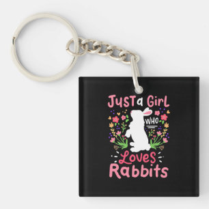 Just A Girl Who Loves Rabbits Key Ring