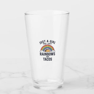 Just a Girl Who Loves Rainbows and Tacos Shirt_1 Glass