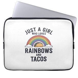 Just a Girl Who Loves Rainbows and Tacos Shirt_1 Laptop Sleeve