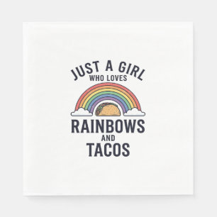 Just a Girl Who Loves Rainbows and Tacos Shirt_1 Napkin