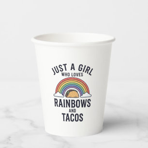 Just a Girl Who Loves Rainbows and Tacos Shirt_1 Paper Cups
