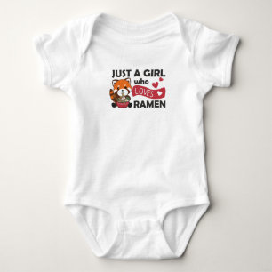Just a Girl who loves ramen and red Pandas Baby Bodysuit